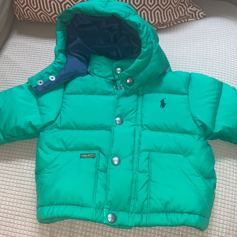 Baby Boy RL polo puff coat semi new size 9Months